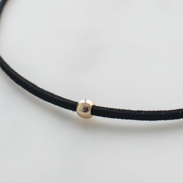 Black Choker Gold Bead