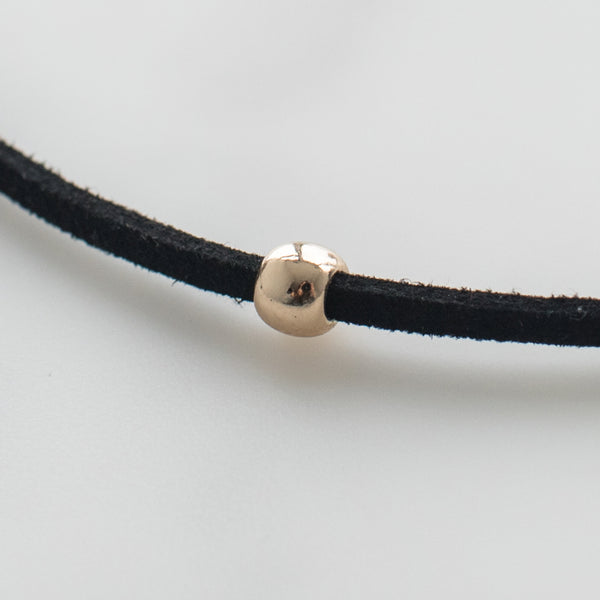Black Choker Gold Bead